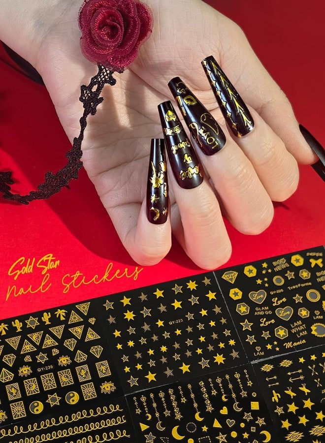 ABOLINE 60 Sheets Nail Stickers for Nail Art, Self Adhesive Nail Decals with Flower, Gold and Butterfly Nail Art Stickers, Nail Design Accessories for Kids and Women - Image 5